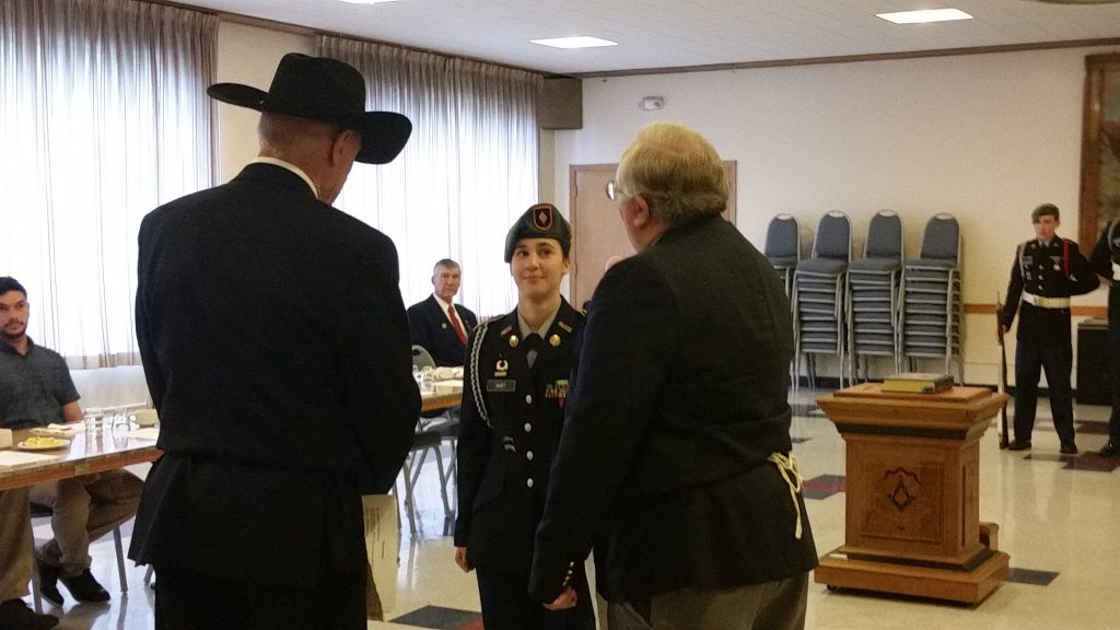 Cadet Mariam Hart receiving awards for service to the community